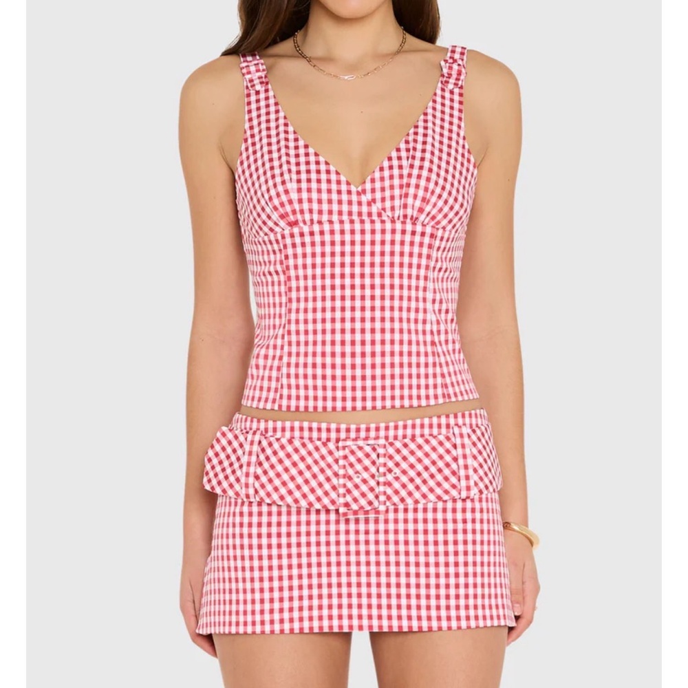 Amanda Uprichard Gingham Red Set